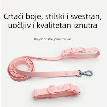 PVC vodootporna ogrlica za pse, mekani vratni kaiš, povodac i dodaci