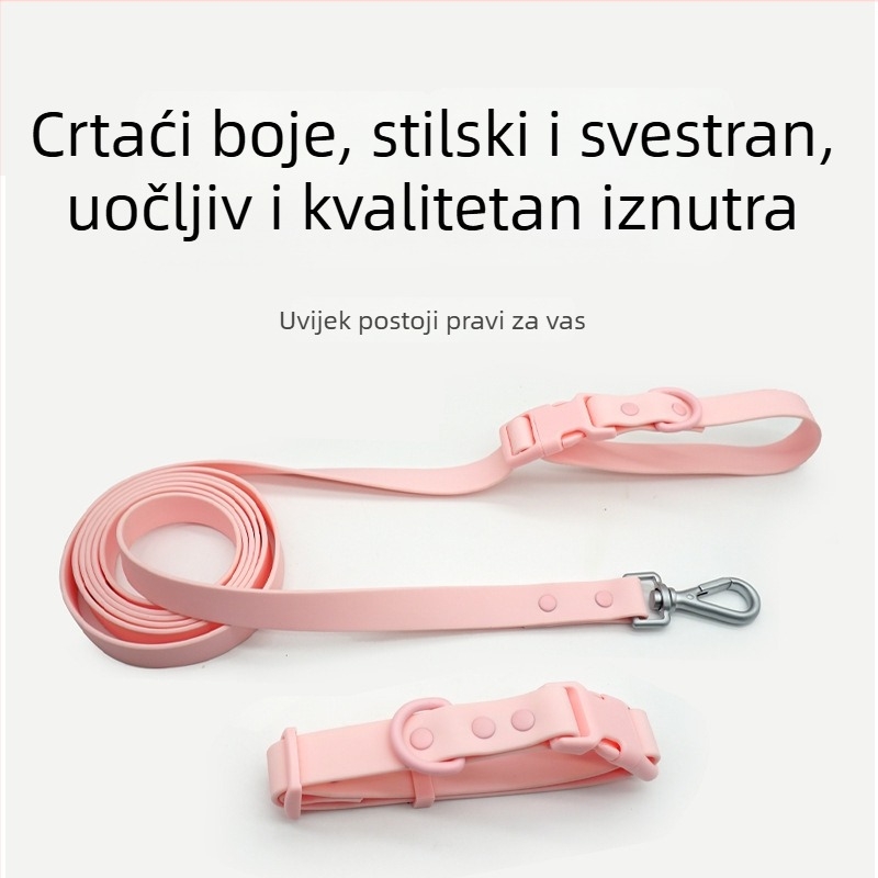 PVC vodootporna ogrlica za pse, mekani vratni kaiš, povodac i dodaci