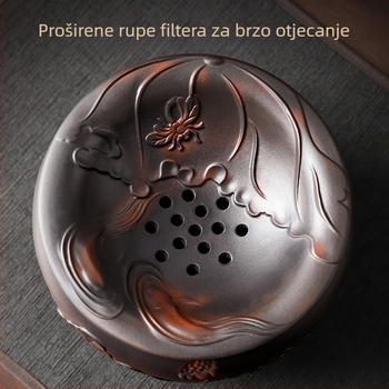 Kanta za čajne ostatke od ljubičaste gline sa filtriranim vodnim spremnikom i dodacima za pranje čaja, velika kapaciteta