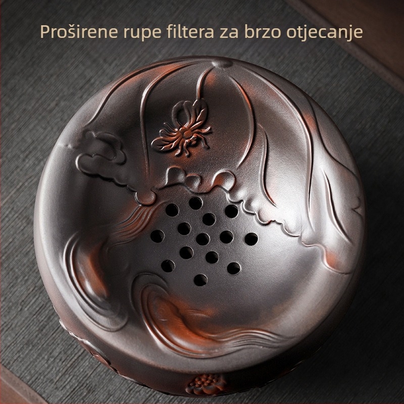 Kanta za čajne ostatke od ljubičaste gline sa filtriranim vodnim spremnikom i dodacima za pranje čaja, velika kapaciteta