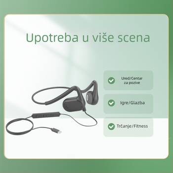 Haomedia H10 otvorene stražnje slušalice za računalo, kabelske, s mikrofonom, za sport, igre i vožnju biciklom