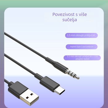 Haomedia H10 otvorene stražnje slušalice za računalo, kabelske, s mikrofonom, za sport, igre i vožnju biciklom