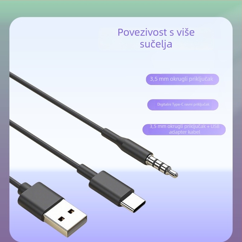 Haomedia H10 otvorene stražnje slušalice za računalo, kabelske, s mikrofonom, za sport, igre i vožnju biciklom
