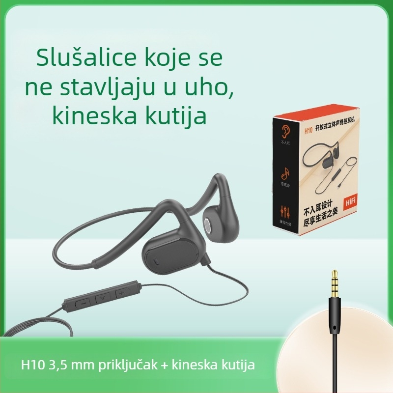 Haomedia H10 otvorene stražnje slušalice za računalo, kabelske, s mikrofonom, za sport, igre i vožnju biciklom