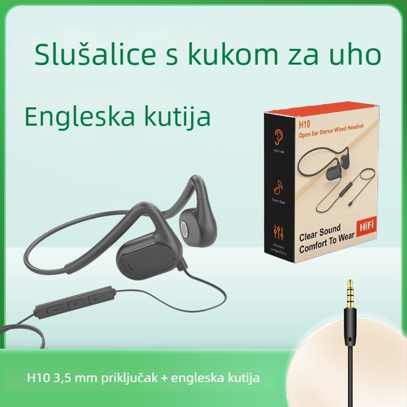 Haomedia H10 otvorene stražnje slušalice za računalo, kabelske, s mikrofonom, za sport, igre i vožnju biciklom