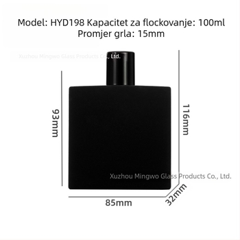 100 ml staklena bočica za parfem, kapica od cinkovog legura, plosnat kvadratni oblik kozmetičkog spreja