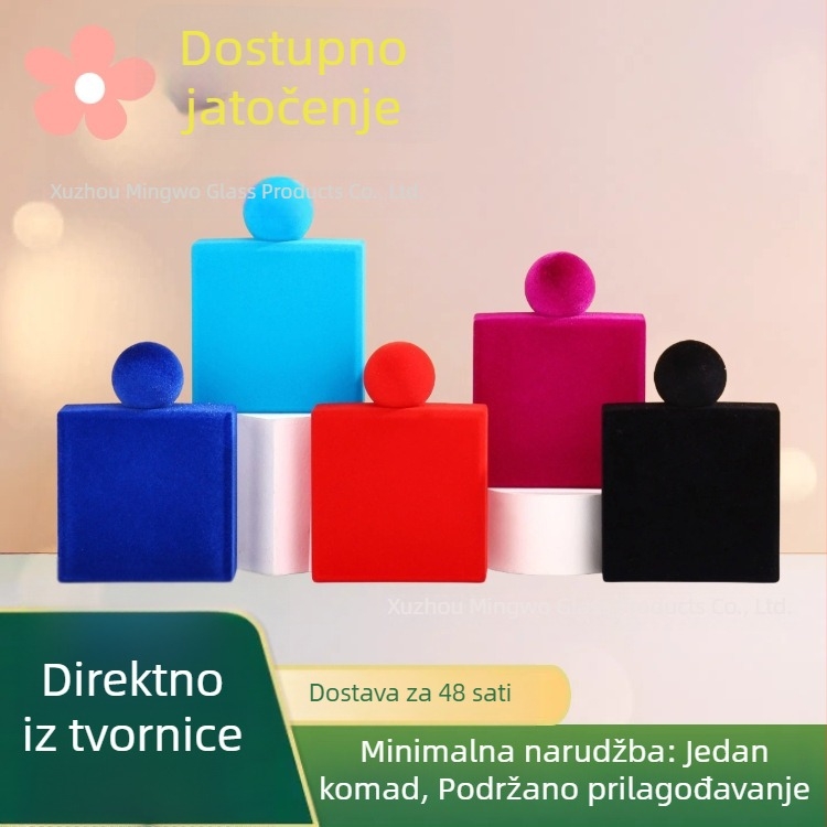 100 ml staklena bočica za parfem, kapica od cinkovog legura, plosnat kvadratni oblik kozmetičkog spreja