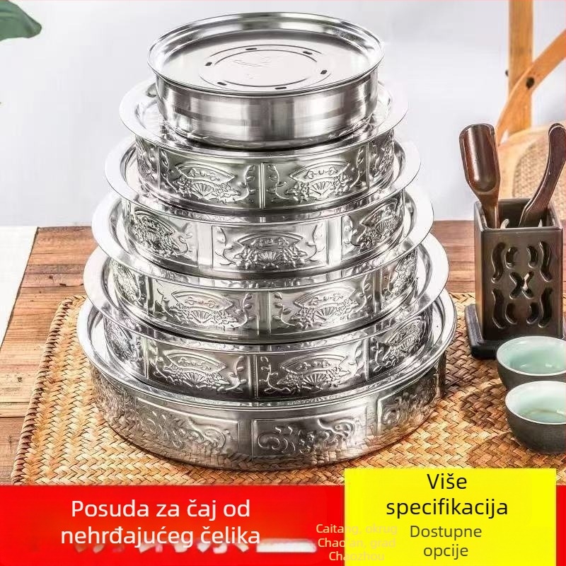 Daska za čaj od nehrđajućeg čelika, dvostruki sloj za skladištenje vode i filtraciju, prijenosna za putovanja