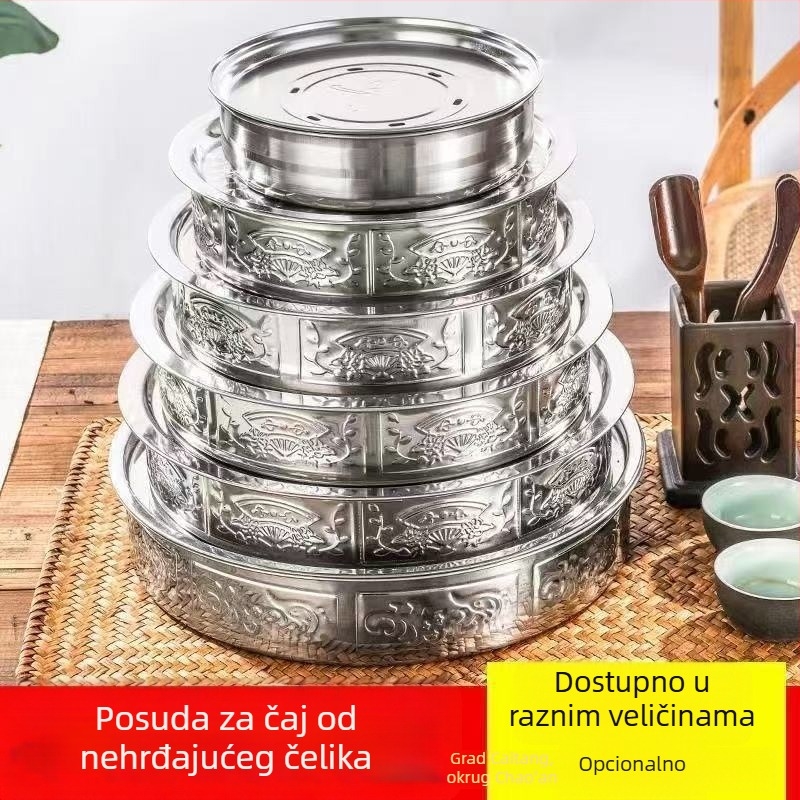 Daska za čaj od nehrđajućeg čelika, dvostruki sloj za skladištenje vode i filtraciju, prijenosna za putovanja