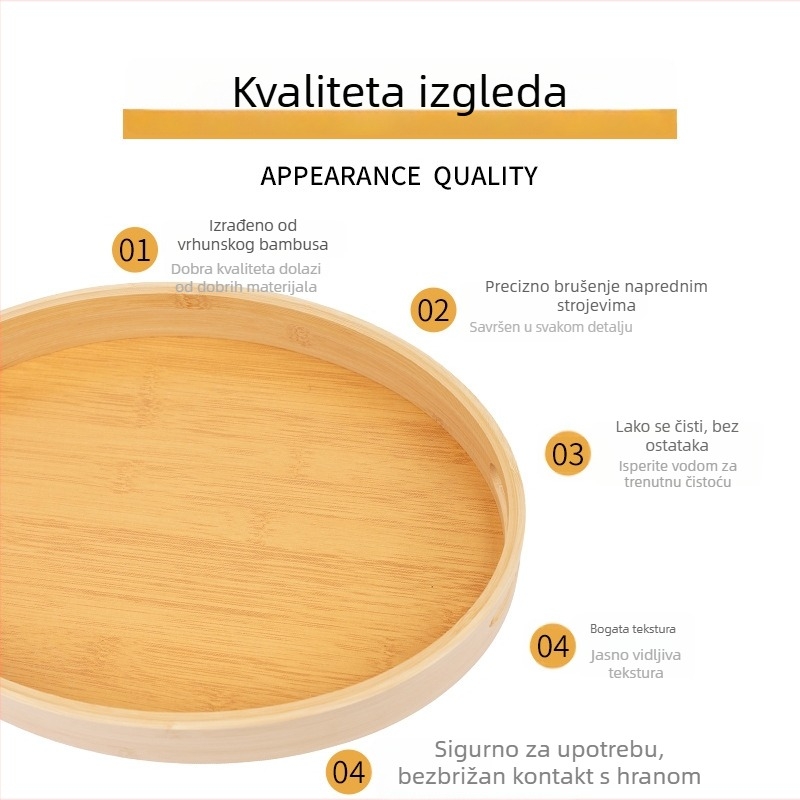 Kružni tanjur za čaj od bambusa, japanskog stila, promjer 18–18,9 cm, moderni minimalistički dizajn, za čaj ili kavu, prilagodljivo