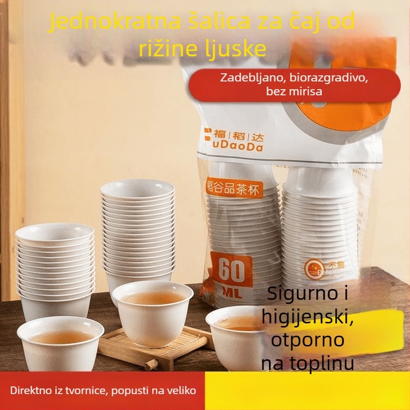 Termo-otporna Kung-Fu šalica za čaj od rižine ljuske, debelo tijelo, prijenosna s držačem za čašu i spremnikom za pohranu