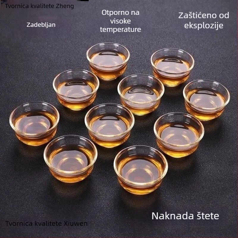 Topla otporna staklena šalica za čaj Kung Fu, mala veličina, debela Magnolia šalica, prozirna šalica za degustaciju