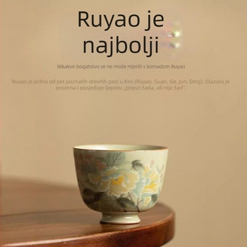 Ru kiln majstorska šalica za čaj, porcelanska Gongfu šalica, jedinstvena šalica za goste, degustacijska šalica za čaj, keramički Gongfu set za čaj, kućna uporaba, premium