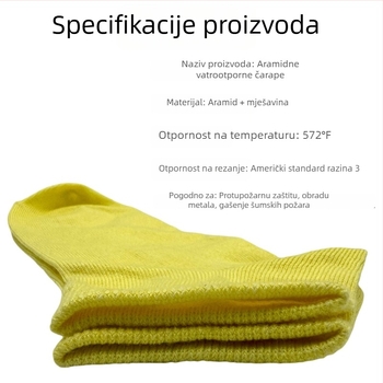 Kevlar čarape za zaštitu: otporne na vatru i visoke temperature, za gašenje požara, industrijske poslove i intervencije u šumama; odvlažuju vlagu