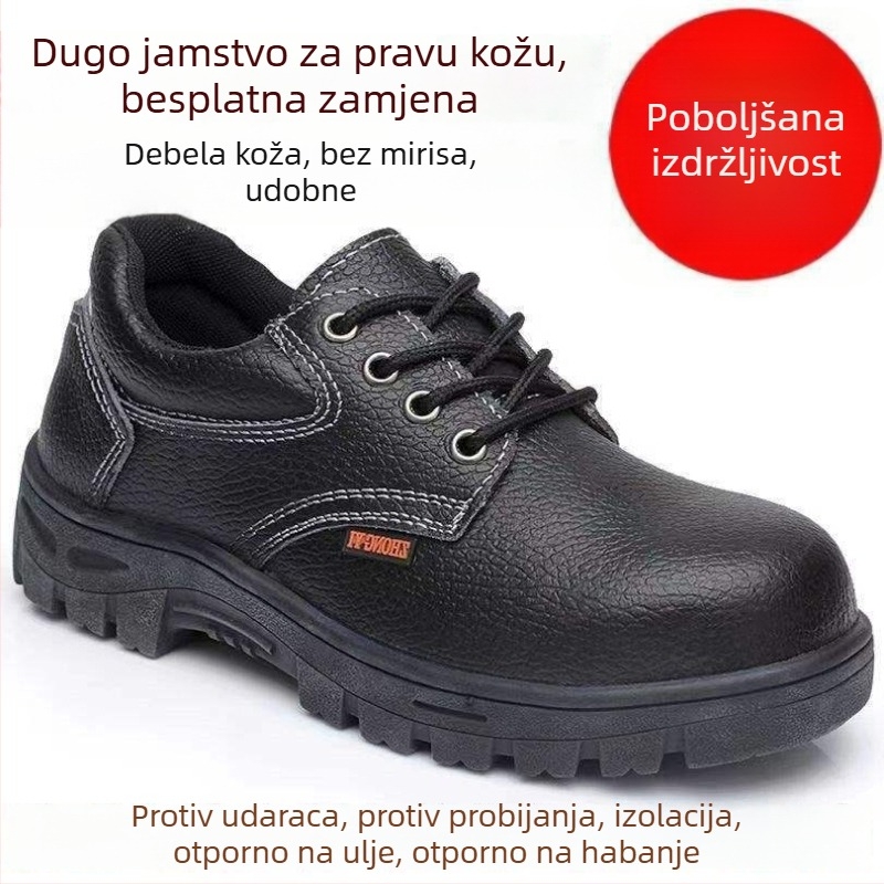 Muške zaštitne radne cipele s čeličnom pločom, otporne na udarce i probijanje, vodootporne i prozračne, izdržljiv gumeni potplat za gradilišta i zavarivanje