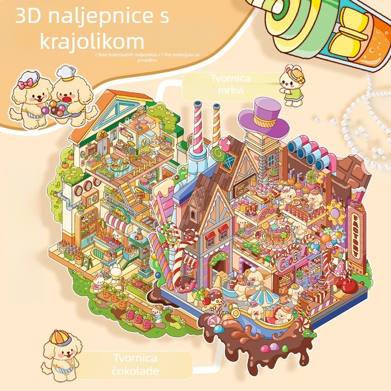 DIY mini scenske naljepnice, 2.5D, Veliko izdanje 5.0, ručno izrađene