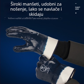 Nitril rukavice otporne na ulje za industrijsku upotrebu – vodootporne, protuklizne, otporne na habanje, otporne na rezanje