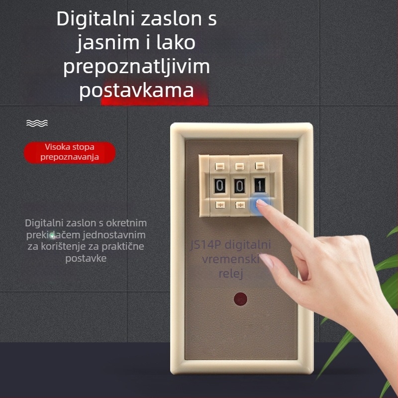 Digitalni vremenski relej s odgodom uključivanja, podešavanje na dvije ili tri pozicije, JS14P, 380V, 9,9s, 99M, 220V
