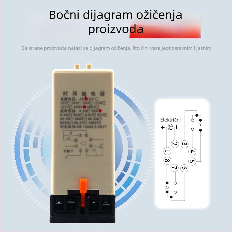 Digitalni vremenski relej s odgodom uključivanja, podešavanje na dvije ili tri pozicije, JS14P, 380V, 9,9s, 99M, 220V