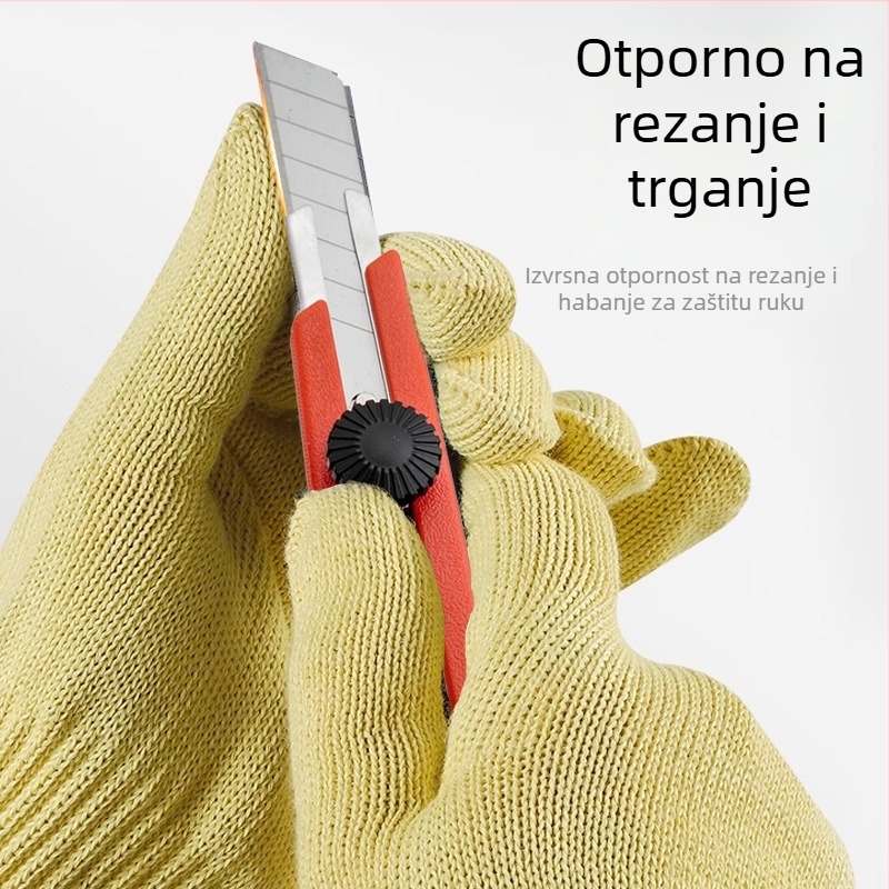 Aramidne rukavice otporné na visoke temperature, s izolacijom, zaštitom od opeklina i rezova, pogodne za pećnice i mikrovalne do 500°C.
