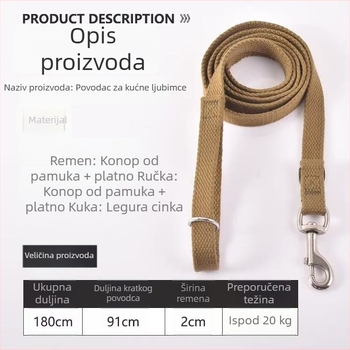 Debeli najlonski povodac i ogrlica za male i velike pse, pogodna za Zlatnog retrivera, Labradora i Njemačkog ovčara.