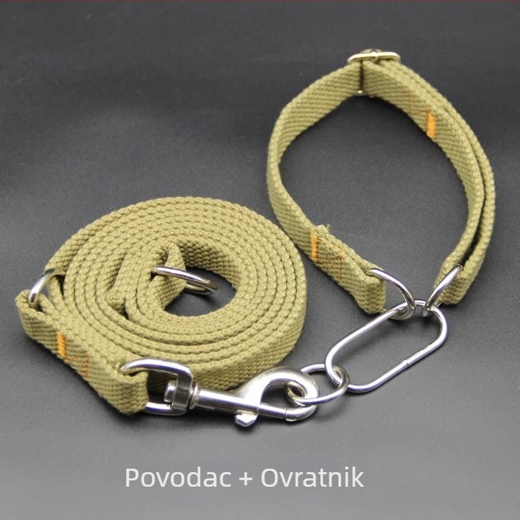 Debeli najlonski povodac i ogrlica za male i velike pse, pogodna za Zlatnog retrivera, Labradora i Njemačkog ovčara.
