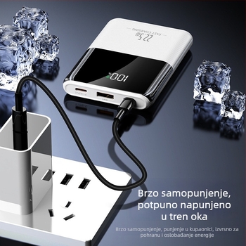 Power banka s dvostrukim brzim punjenjem, pametnim digitalnim displejem, velikim kapacitetom, tanak i kompaktan