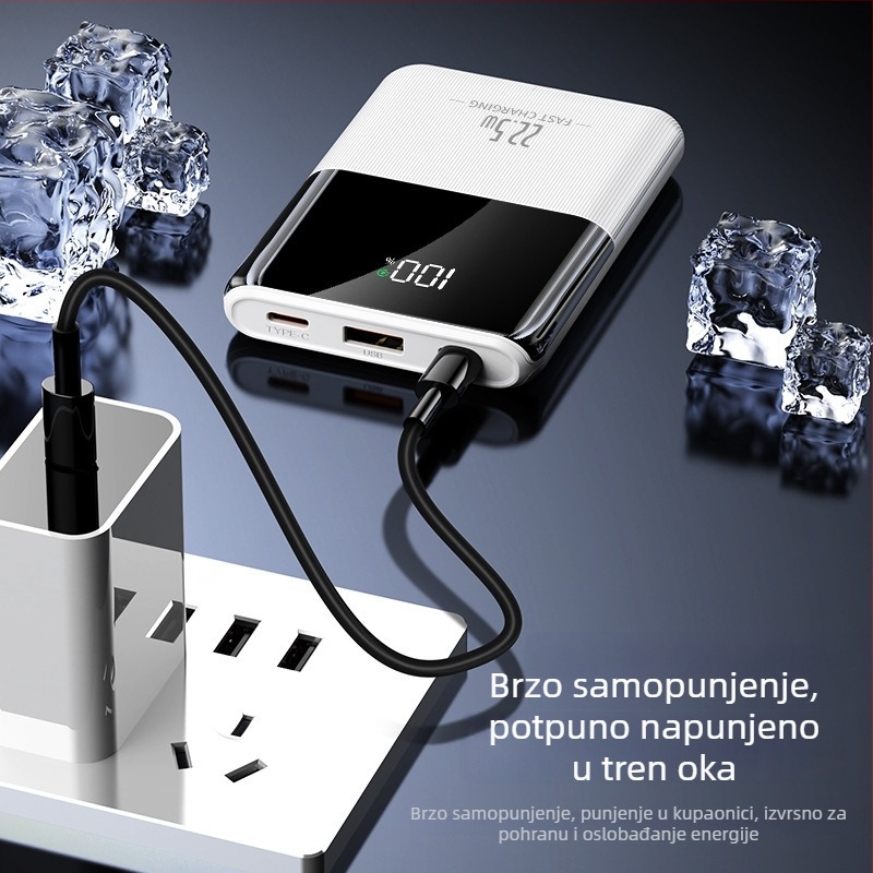 Power banka s dvostrukim brzim punjenjem, pametnim digitalnim displejem, velikim kapacitetom, tanak i kompaktan