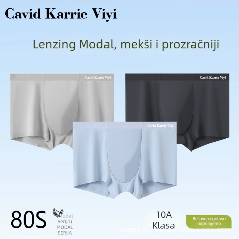 Cavid Karrie ViYi modalne muške bokserice sa srednjim pojasom, jednobojne, 10A antibakterijske, prozračne i udobne