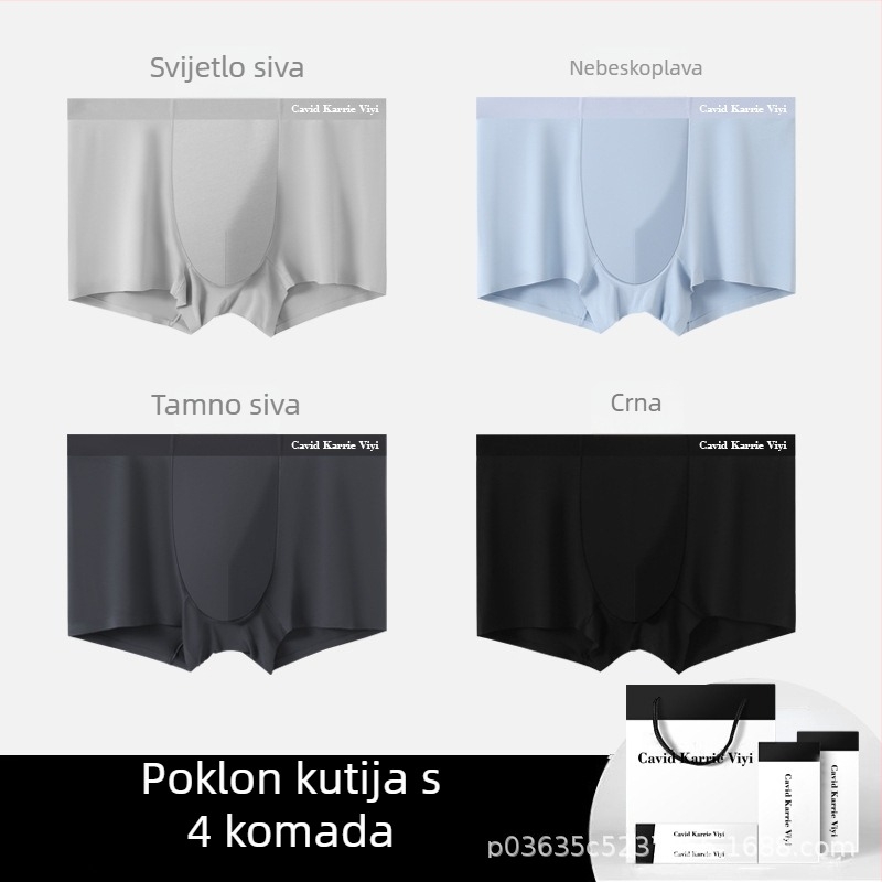 Cavid Karrie ViYi modalne muške bokserice sa srednjim pojasom, jednobojne, 10A antibakterijske, prozračne i udobne