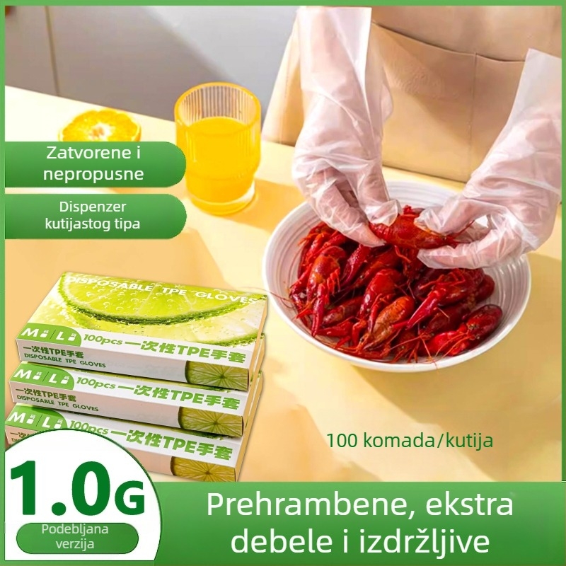 Jednokratne TPE rukavice, prehrambene kvalitete, prozračne, jačane, otporne na ulje