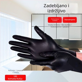 Crne nitril jednokratne rukavice za prehrambenu upotrebu, kuhinja kuhara, kuhanje, pečenje, zaštita od opeklina, catering