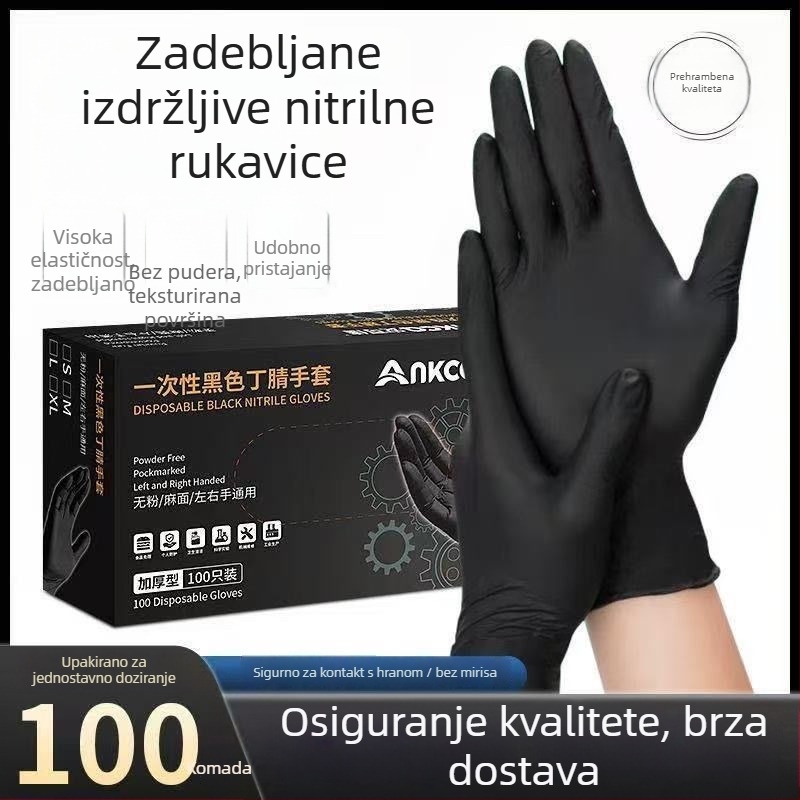 Crne nitril jednokratne rukavice za prehrambenu upotrebu, kuhinja kuhara, kuhanje, pečenje, zaštita od opeklina, catering