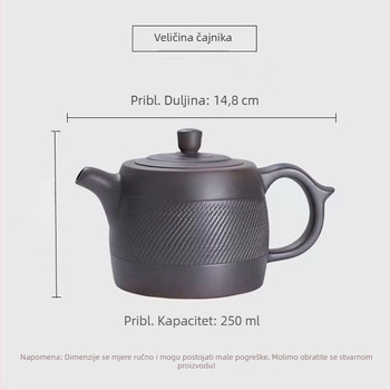 Ručno izrađeni ljubičasti glineni čajnik, velik, za kućnu i uredsku upotrebu, Kung Fu čaj-set