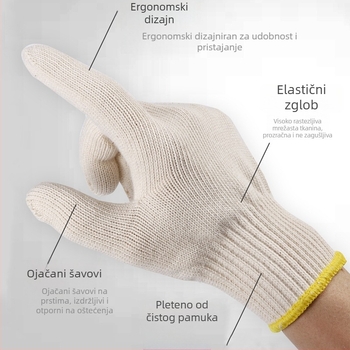 Leap radne rukavice od 100% pamuka, ojačane, otporne na habanje, protuklizne, prozračne, otporne na velike temperature, toplinska izolacija, antistaticke