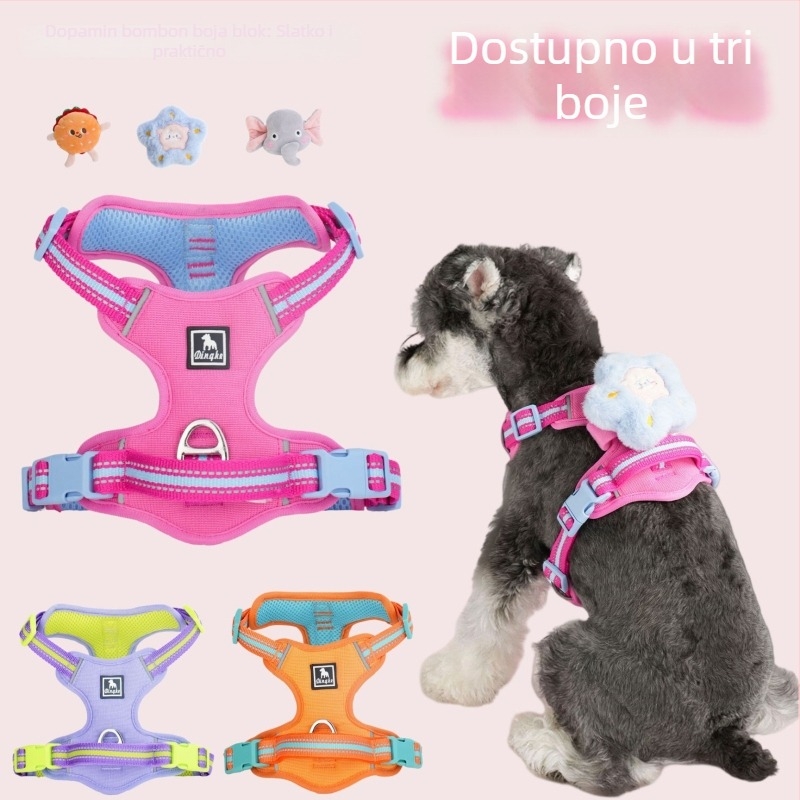 Šetnja psa s odvojnom igračkom, prsni i leđni pojas, za velike, srednje i male pse (corgi, šnaucer) za vanjske šetnje