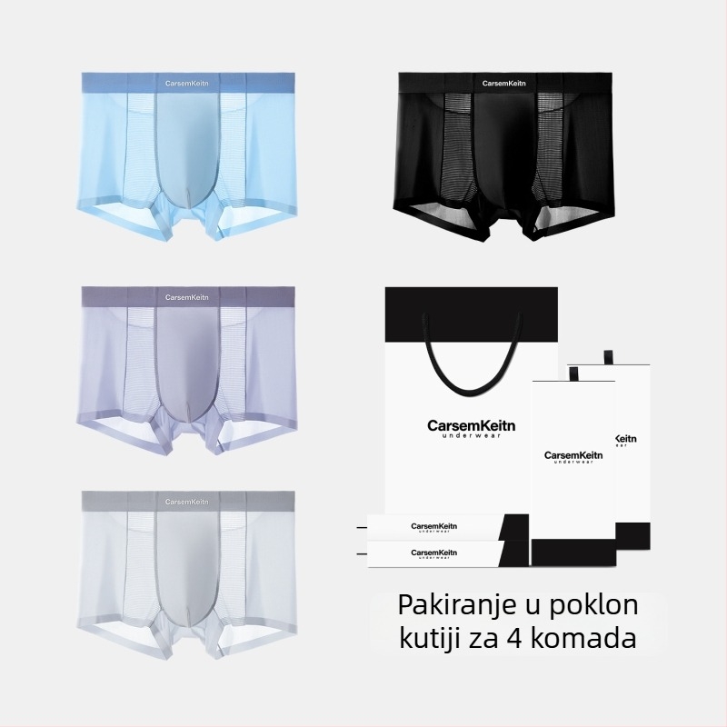 Muške bokserice od Ice Silk, prozračne antibakterijske, moderne za mlade, u kutiji za poklon