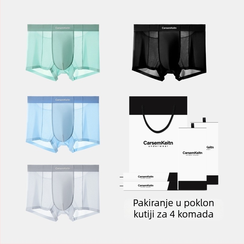 Muške bokserice od Ice Silk, prozračne antibakterijske, moderne za mlade, u kutiji za poklon