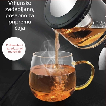 Staklena čajnik s filtrom za čaj od cvjetnog čaja, velikog kapaciteta, komplet za pripremu čaja