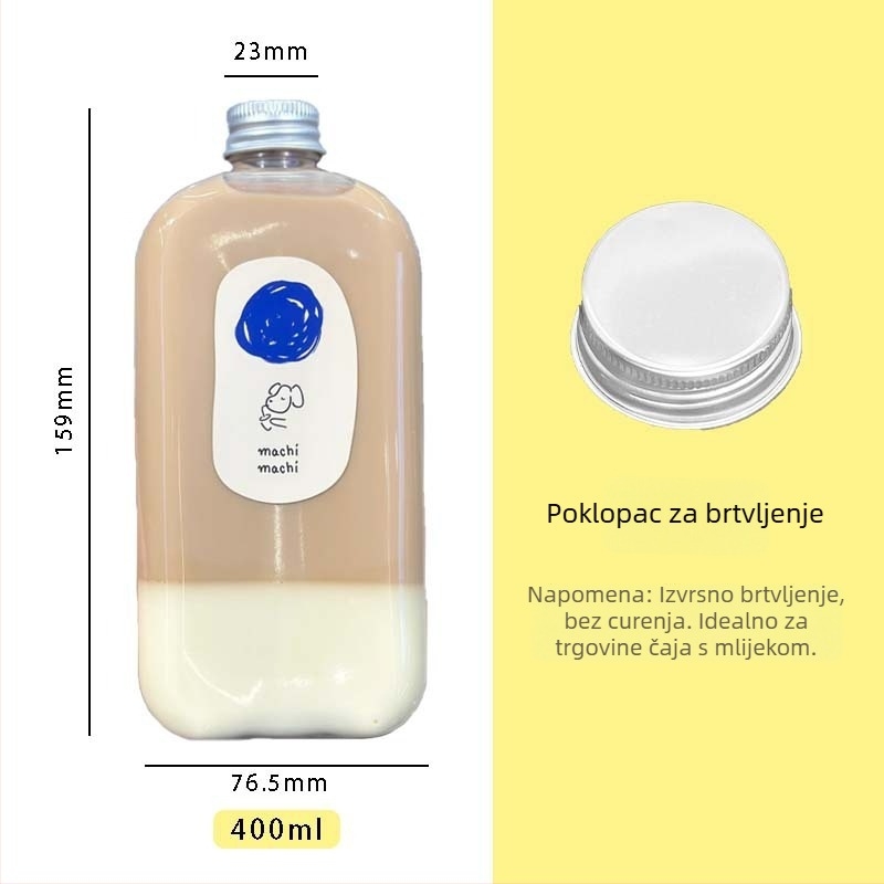 Prozirna PET boca 500 ml za mliječni čaj i napitke, pakiranje napitaka, jesensko-zimski dizajn