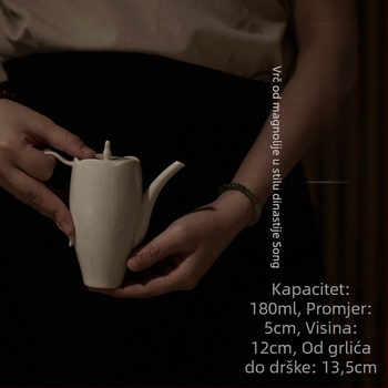 Gongfu čajnik s filtrom, keramički, stil učenjaka dinastije Song, boja pepeljasto siva magnolija