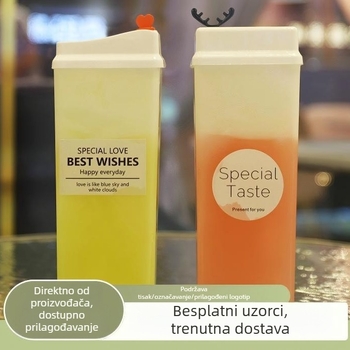 500ml PP kreativna cigla šalice za mliječni čaj – jednokratna plastična boca za napitke i voćne sokove