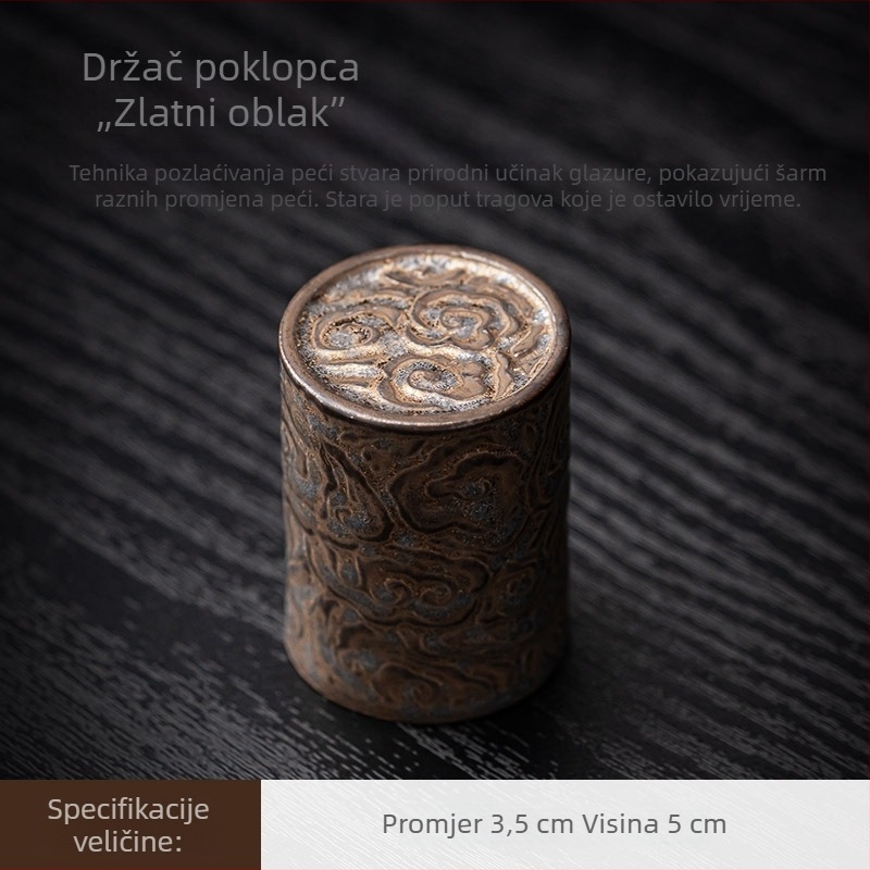 Keramički držač poklopca za čajnu ceremoniju, pozlaćeni držač poklopca za čajnik i posude s poklopcem