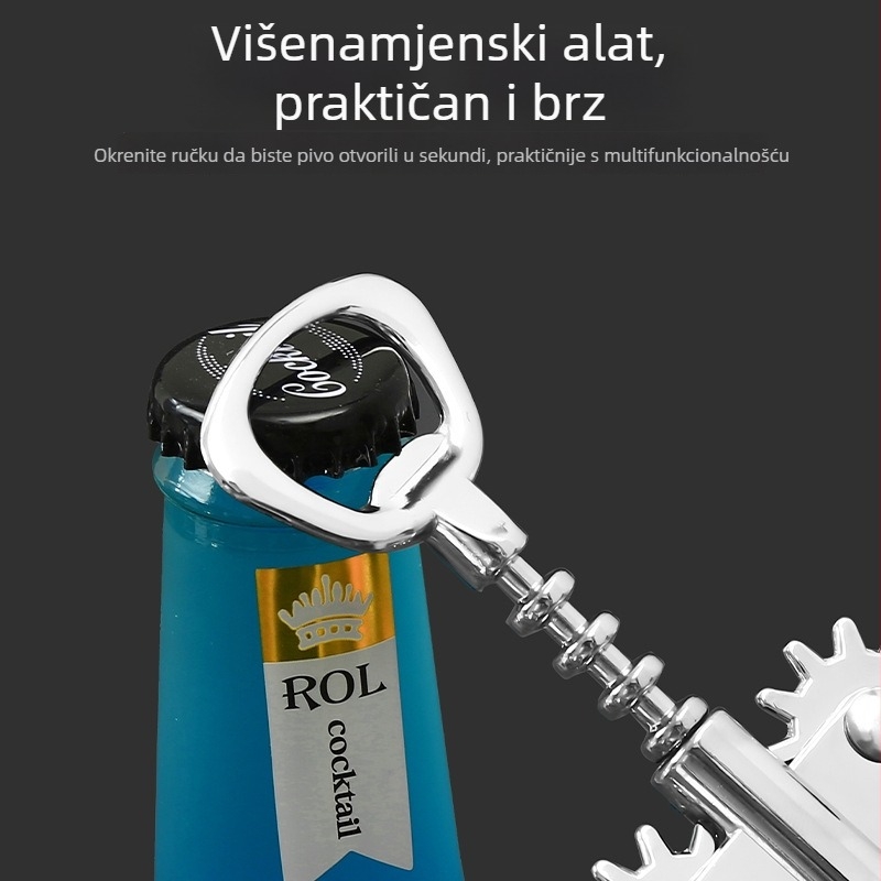 Višefunkcijski otvarač boca vina, prenosni s nožem Seahorse