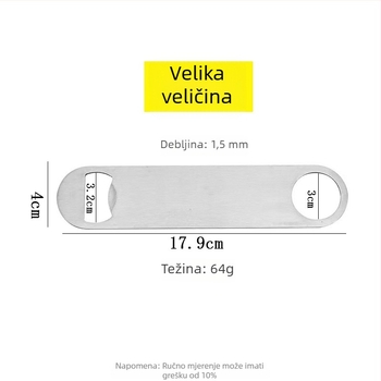 Prenosni otvarač boca od nehrđajućeg čelika za pivo i gazirana pića uz prilagodbu laserskog logotipa