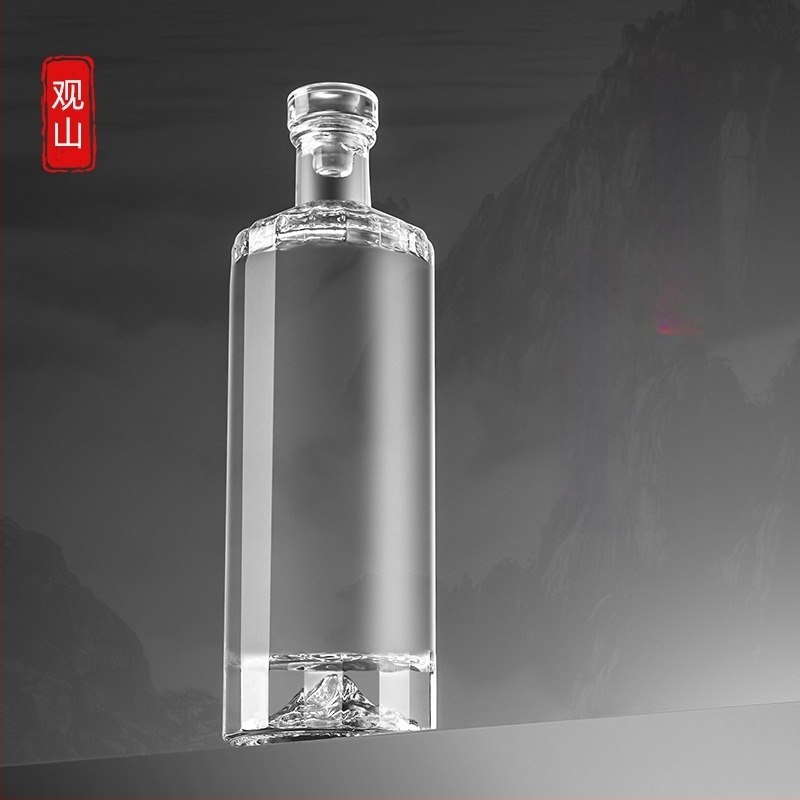 Prozirna staklena boca za alkohol, prazna boca, luksuzna svadbena ambalaža, privatno prilagođeno pakiranje, boca za domaću rakiju