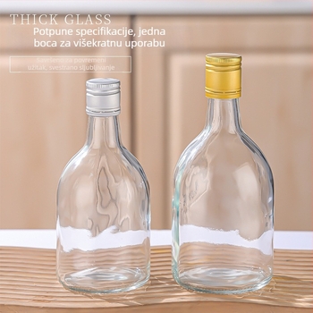 Prozirna staklena boca za voćno vino, boca za sokove, domaće vino s čepom, 500 ml ili 375 ml
