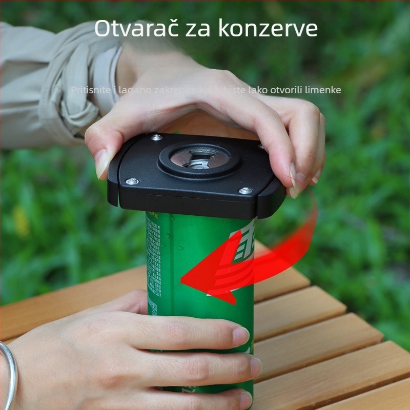 Prijenosni višefunkcionalni otvarač za konzerve i boce od ABS-a i nehrđajućeg čelika, za kola i pivo