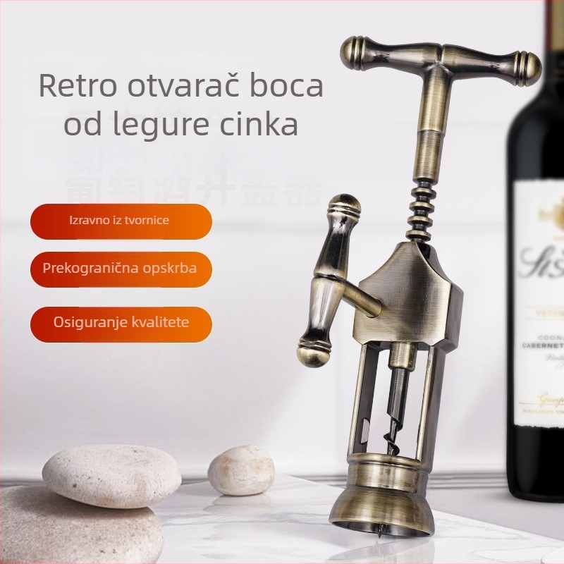 Vintage otvarač za boce vina od cinkove legure, različiti stilovi, prijenosno