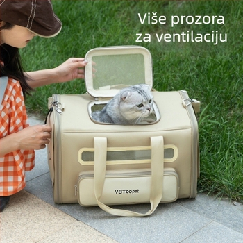 Torba za kućne ljubimce s kotačićima, velika kapaciteta za mačke, sklopiva nosiljka